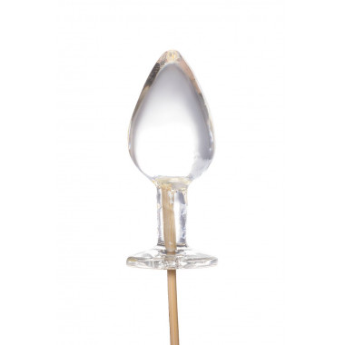 Прозрачный леденец в форме малой анальной пробки со вкусом пина колада