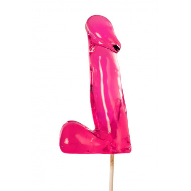 Розовый леденец в форме пениса со вкусом бабл-гам